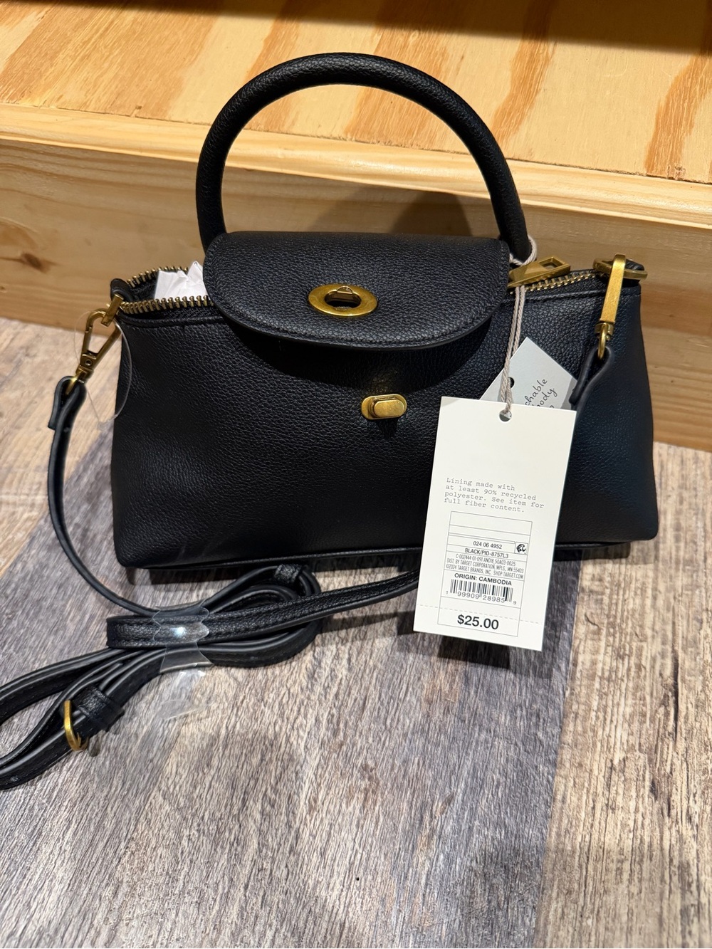 Black Women's Top-Handle Crossbody Bag